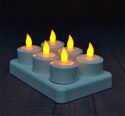 6Pcs LED Rechargeable Tealight Candle With
