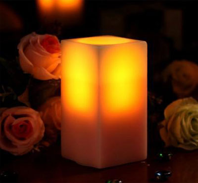 Square Ivory Led Candles Paraffin Wax