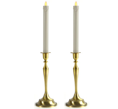 Antique Candlestick Holder In Gold