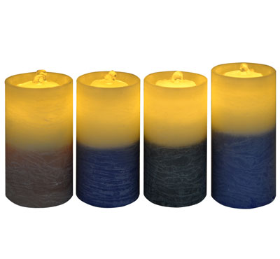 Gradient Color Flameless Candle Fountain With Lithium Battery