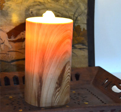 Plastic Imitation Wooden Flameless Candle Fountain