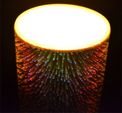 3D Glass Fireworks Flameless Candle Fountain
