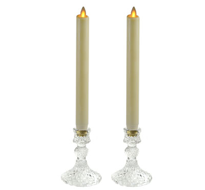 Ribbed Unique Mercury Glass Candlestick Holders