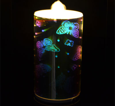 Rechargeable 3D Glass Butterfly Flameless LED