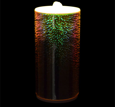 Rechargeable 3D Glass Fireworks Flameless Candle