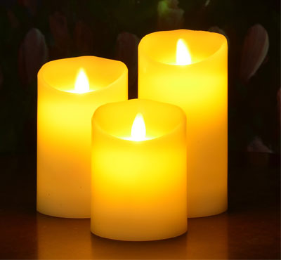 Battery Moving Flame LED Pillar Candles