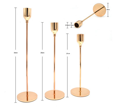 Slim Taper Candle Holder In Gold