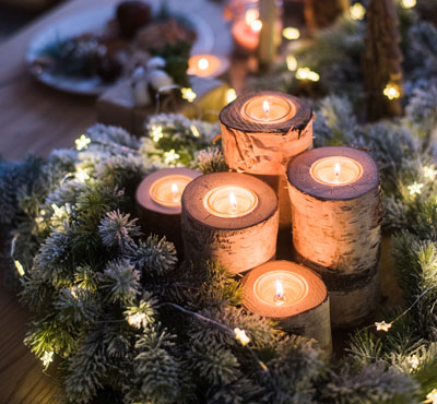 Birch Wooden Tealight Candle Holders