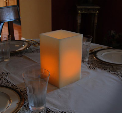 Square Ivory Led Candles Paraffin Wax