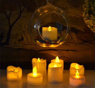 Flameless Votive Candles Battery Operated Led Tea Lights Flickering Amber Tealight Candles