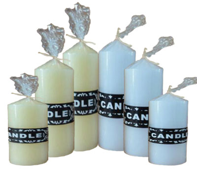White Church Pillar Candles