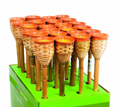 Citronella Mosquito Torches Candles With Bamboo Handle