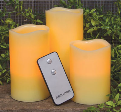 3pcs/Set Ivory Led Candles Battery Operated Real Wax Flickering Flame LED Candle Christmas Home Deco