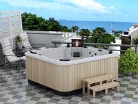 hot tub, whirlpool spa, massage tub, outdoor bathtub