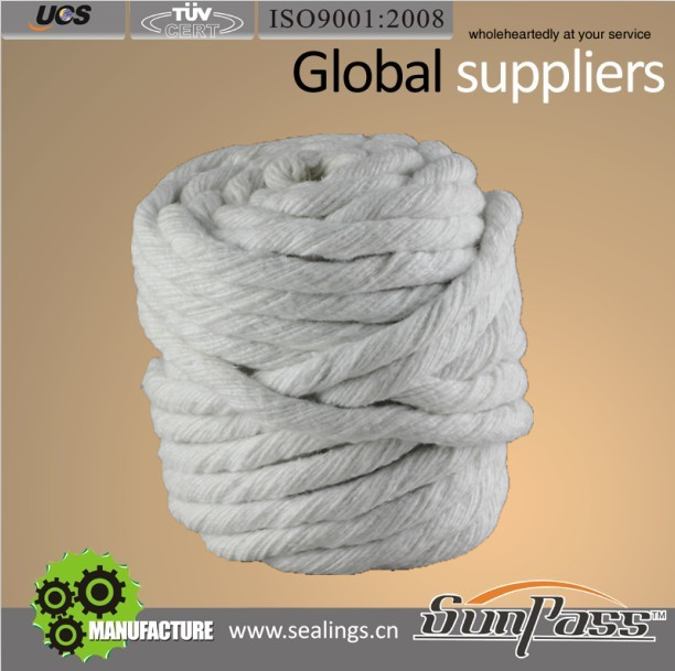 Ceramic Fiber Insulation Fireproof Rope Fiber Glass Reinforced Ceramic Fiber Rope