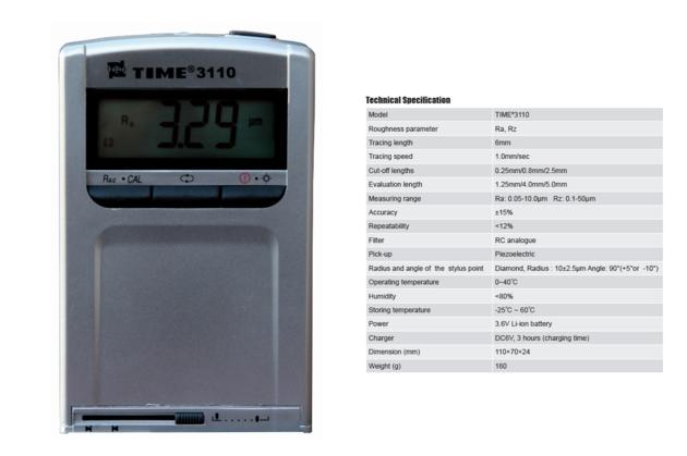 Ragged Pocket-size Surface Roughness Tester TIME¬3110