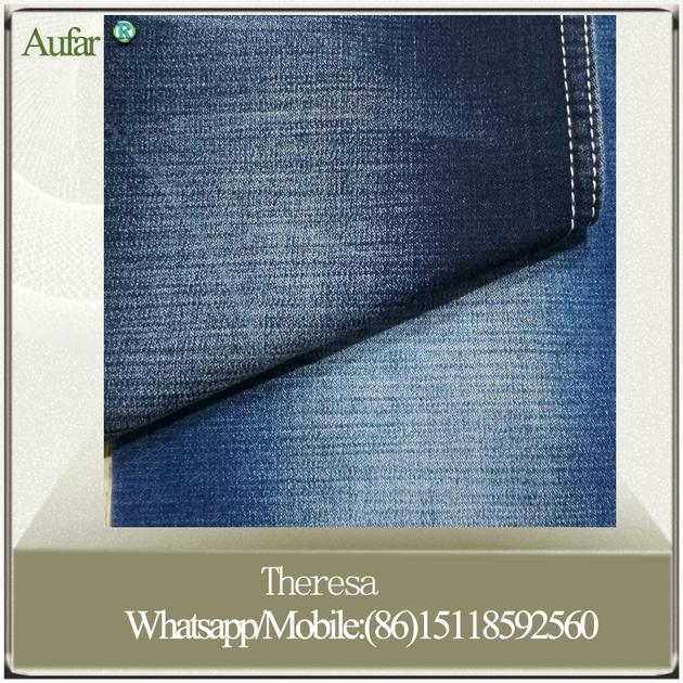 A878-1 Blue dobby stretch denim jeans fabric