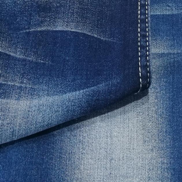 Blue Colored Satin TR Denim Fabric