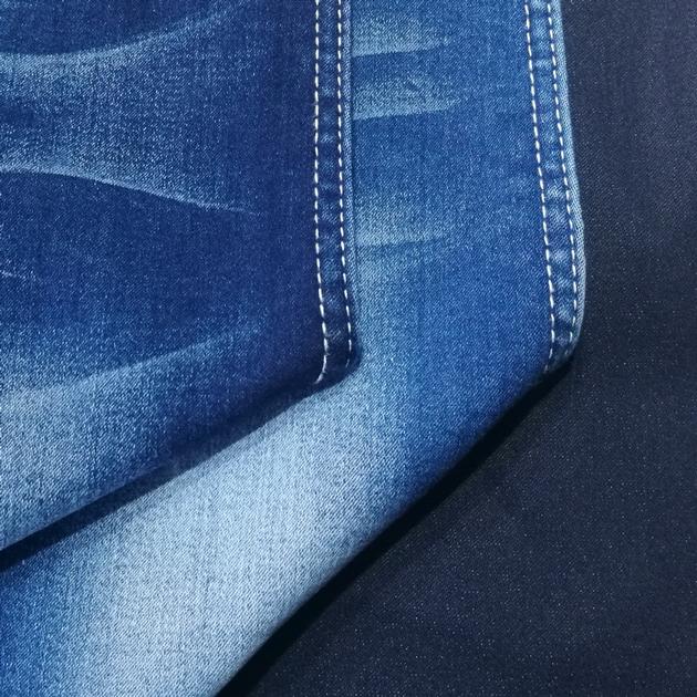 Blue Colored Satin TR Denim Fabric