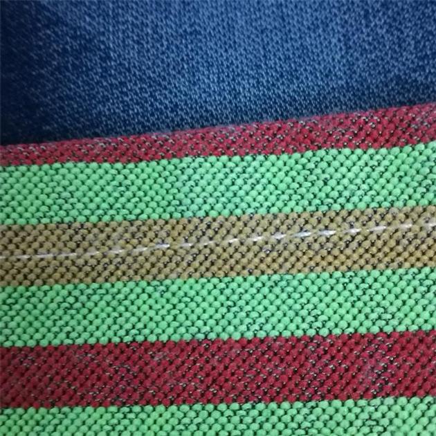 Bangladesh Jaquard Strips Fake Knitted Denim
