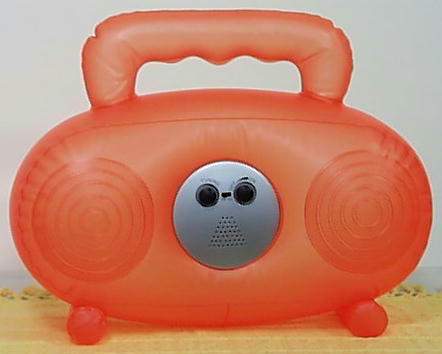 Inflatable backpack with mini FM/AM radio