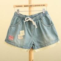 Mori Girls Multi Cloth Stitched Lace Edging Ladies Short Jeans - See more at: http://www.theinnest.c