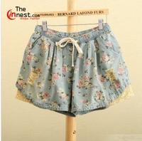 Mori Girls Cute Flower Print Distressed Ladies Short Pants - See more at: http://www.theinnest.com/m
