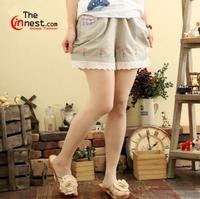 Mori Girls Cute Embroidered Lace Edging Ladies Short Pants