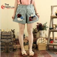 Mori Girls Button Front Multi Cloth Stitched Short Ladies Pants - See more at: http://www.theinnest.