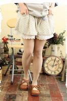 Mori Girls Sweet Beige Blue Polka Dot Pattern Ladies Short Pants - See more at: http://www.theinnest
