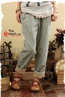 Mori Girls Cute Cropped Casual Pants for Ladies