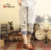 Mori Girls Vintage Eiffel Tower Stamp Pattern Cropped Pants for Ladies - See more at: http://www.the