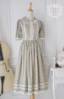 Retro floral round neck Mori Department dress