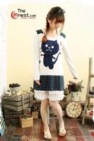 2013 Japan Mori girl bow long sleeve T-shirt