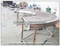 curve single sprocket roller conveyor curve double sprocket roller conveyor