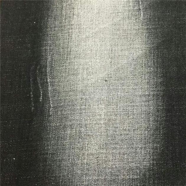 Black slub cotton /spandex denim fabric 