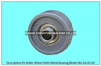 PE roller wheel with metal bearing