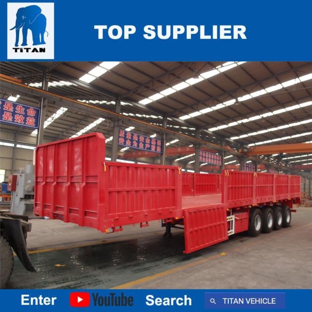 TITAN VEHICLE 4 axle side board side wal livestock truck trailer for sale