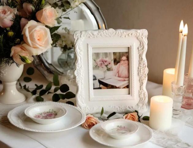 Ceramic Floral Photo Frame