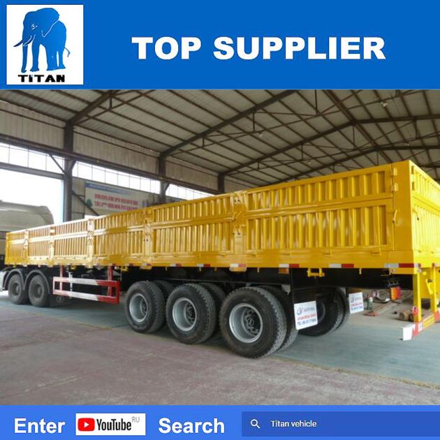 TITAN 4 Axles Flatbed Trailer with Side Wall