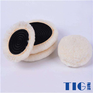 car gloss polishing wheel sheepskin wool compounding pads with loop backing 