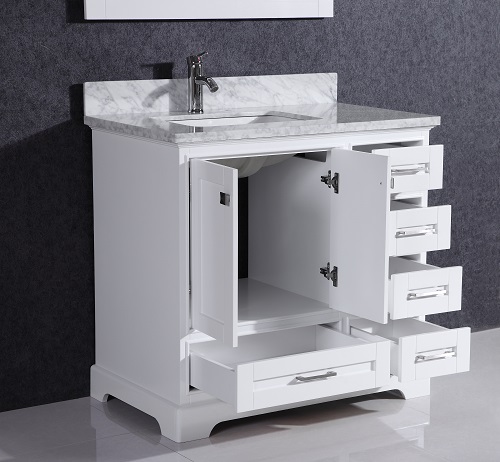 Classic Waterproof Bathroom Solid Wood Cabinet