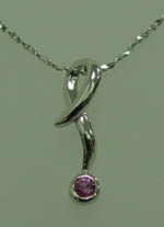 18K White Gold Pink Sapphire Pendant