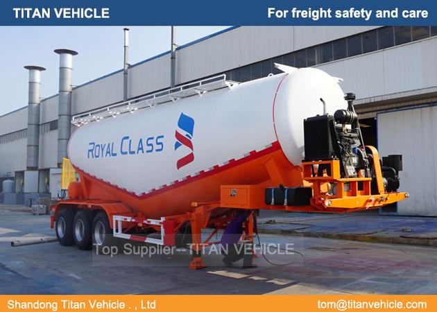 Tri-axle v type silo bulk cement tank semi trailer, dry bulk cement transport semi-trailer for sale