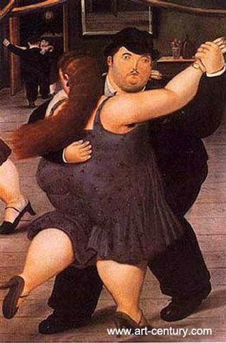 Fat people oil painting