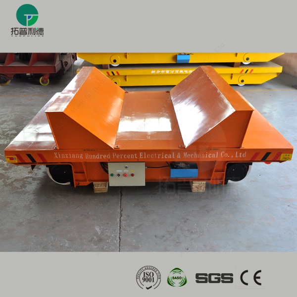 steel coil handling tail rail transfer trailer with V-frame
