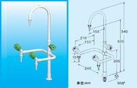 Deck Mounted Swing Gooseneck Triple Outlet Faucet