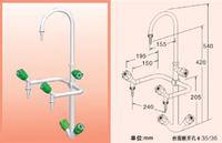 Deck Mounted Swing Gooseneck Triple Outlet Mixer