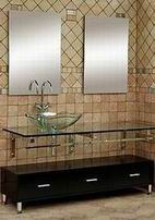 galss vanity, bathroom vanity