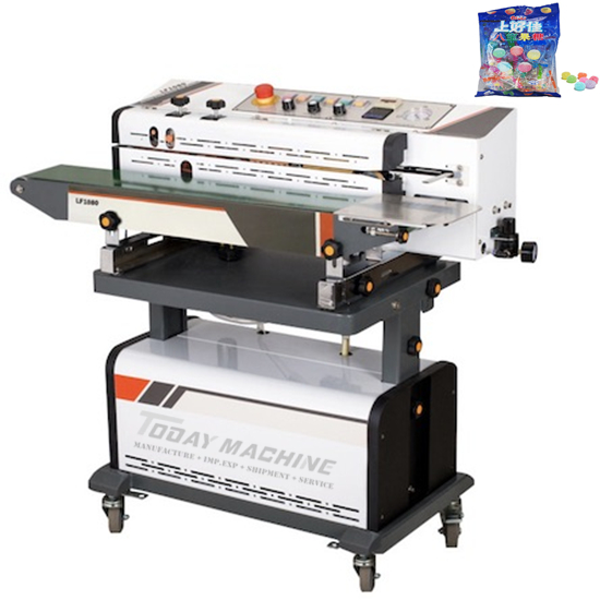 Continuous air suction and gas flushing band sealer